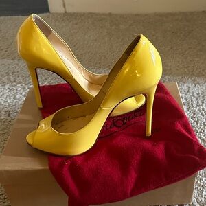 Christian Louboutin Yellow Patent Leather Heels